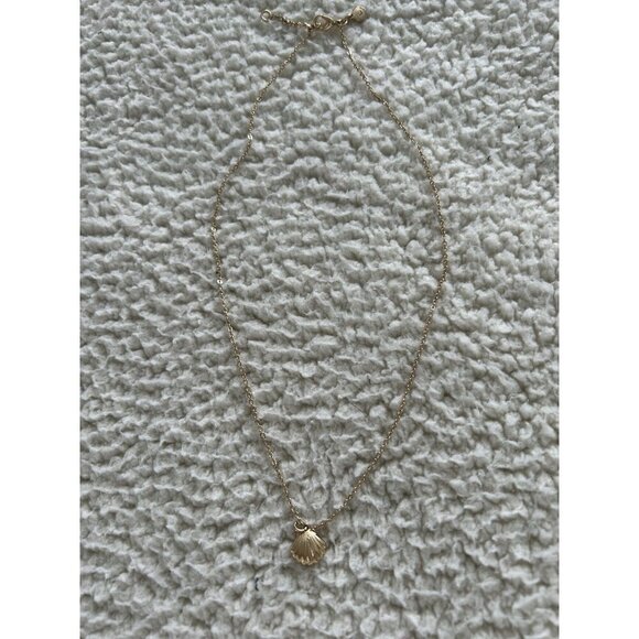 Crewcuts J.Crew Girls' Charm Necklace Sea Shell Gold Tone 18" Chain - Picture 1 of 3
